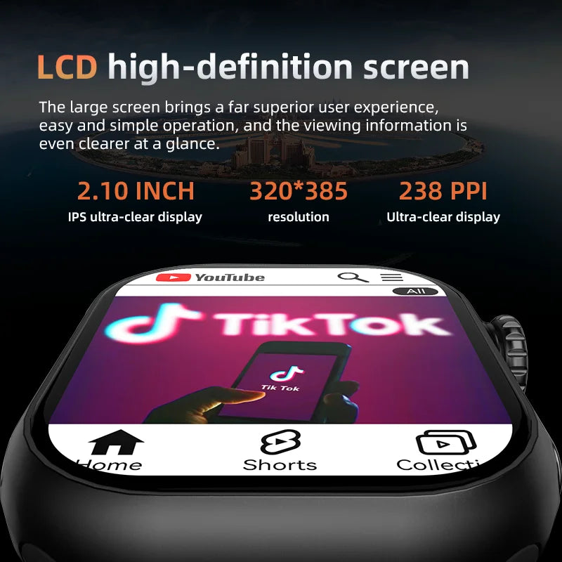 MMOOKA Smartwatch 4G SIM Card Smart Watch Men Women 2025 Android Play Store 2.02 Inch LCD WATCH X Call TikTok Camera Video Ultra GPS
