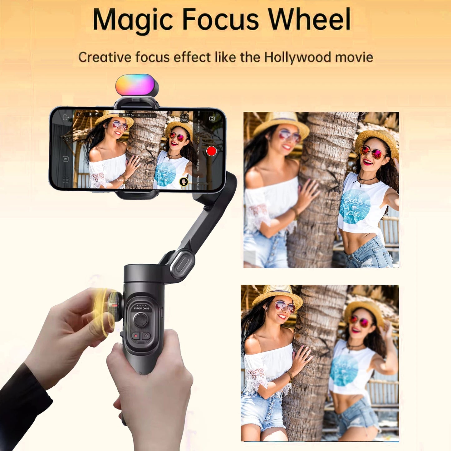 MMOOKA AOCHUAN Smart XE Kit Gimbal Stabilizer for Smartphone iPhone Video Recording Magnetic Fill Light 3-Axis Foldable Android Gimble