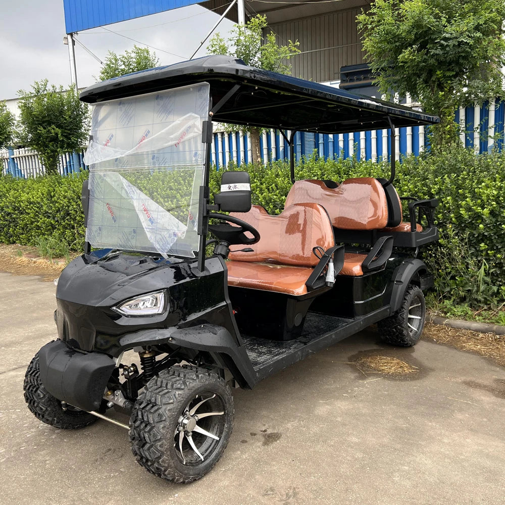 ANTNX New Design 4 Seater 60V 72V Lithium Battery Golf Carts New Arrival Red Golf Carts 4KW 5KW 7.5 KW AC Motor Electric Golf Carts ANTNX.COM