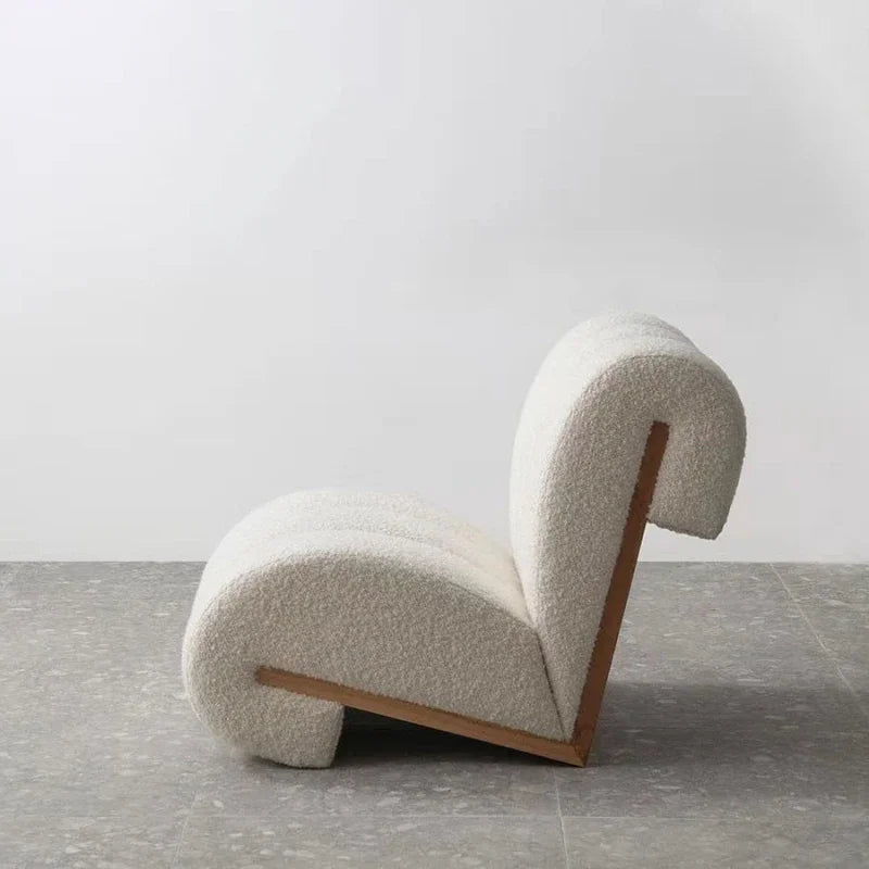 MMOOKA Creative White Modern Sofa Chairs Design Backrest Personality Model Room Small Leisure Single Lounge Chair Hotel Club Apartment