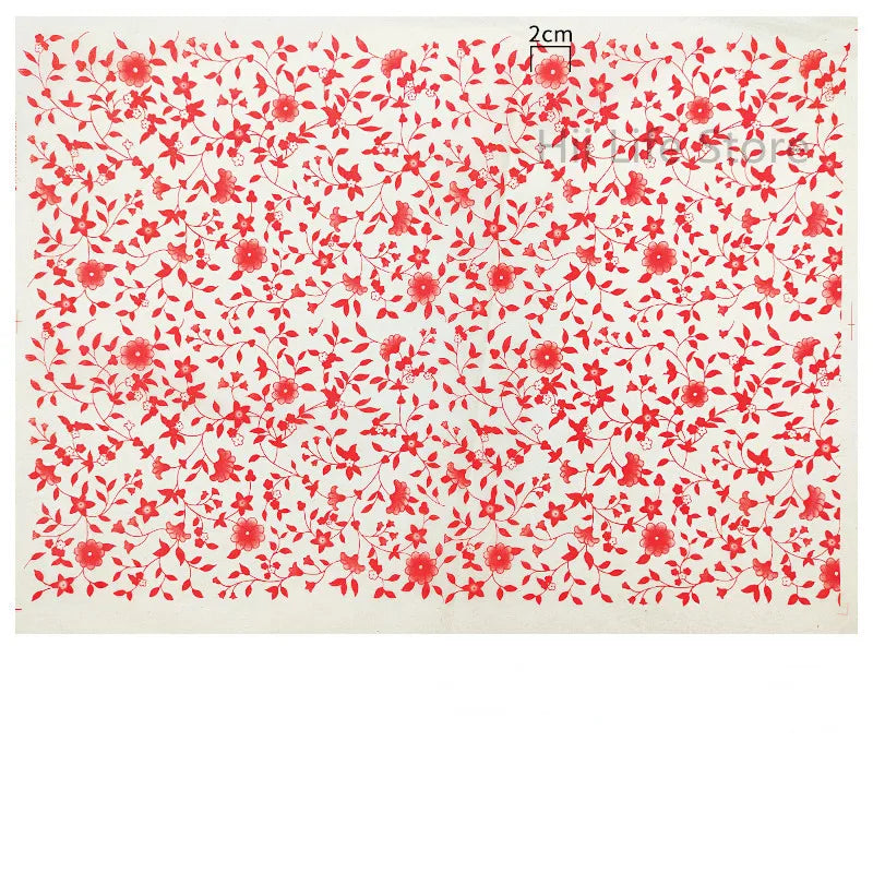 MMOOKA MMOOKA 1PC Pottery Ceramic Clay Transfer Paper Underglaze Flower Paper High Temperature Jingdezhen Traditional Decal Coloring ToolMMOOKA.COM