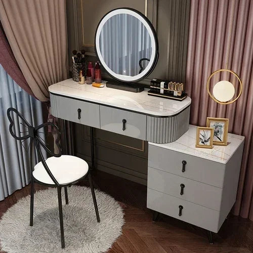 MMOOKA Nordic dressing table small apartment bedroom multi-functional modern minimalist light luxury paint makeup table dresser vanity
