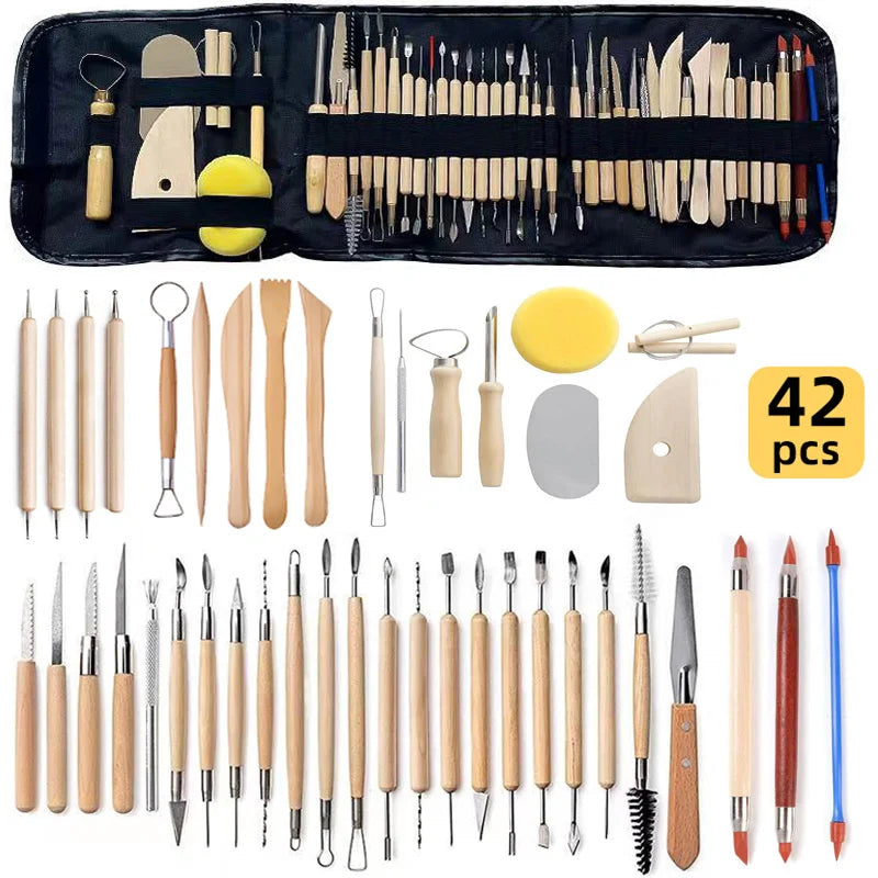 MMOOKA MMOOKA 8-61Pcs Pottery Clay Sculpting Tools, Ceramic Carving Kit Crafts Cake Ceramics Clay Sculpting Carving Pottery Modeling Tool SetMMOOKA.COM
