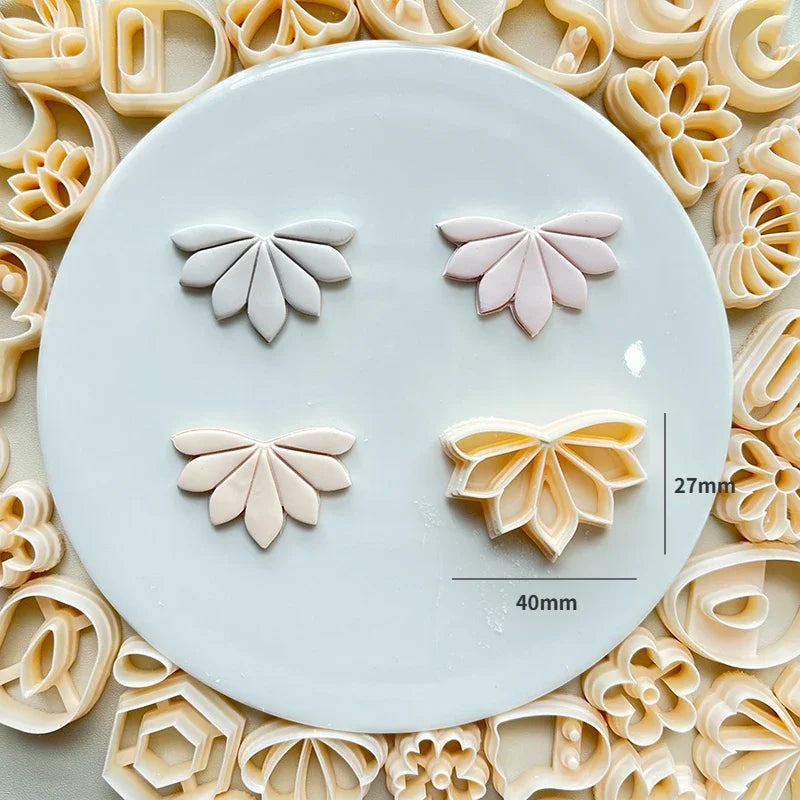 MMOOKA MMOOKA Flower Soft Pottery Earrings Polymer Clay Cutter Hollow Geometric Pattern Mold DIY Ceramic Earrings Jewelry Pendants Clay ToolsMMOOKA.COM