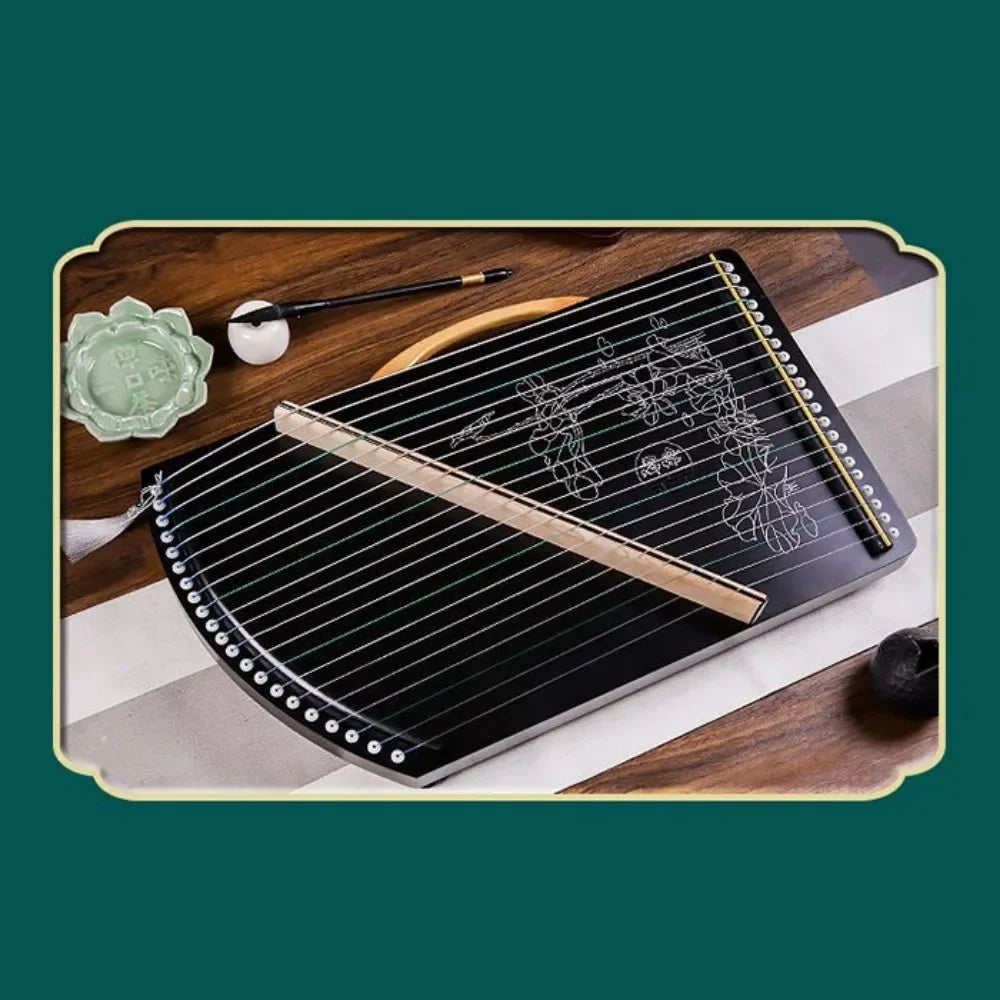 14 21 Strings Guzheng Portable Wooden Guqin Chinese Mini Zither Beginner Finger Trainer Traditional Stringed Instruments Gift