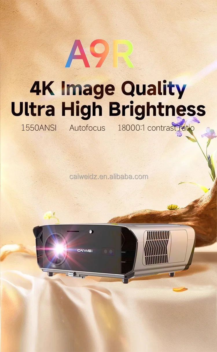 MMOOKA 2025 hot CAIWEI 2024 Tiktok hot selling 1550 ANSI Portable Projector 4k Video Smart Wi-fi Beamer Home Theater