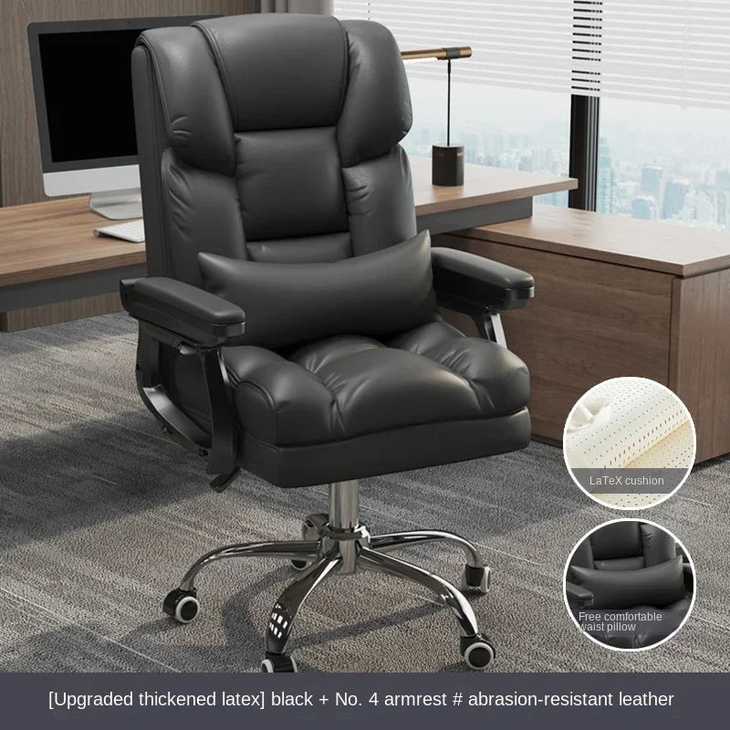 MMOOKA Rolling Leather Office Chairs Work Kneeling Gaming Nordic Office Chairs Comfy Arm Reading Chaise De Bureau Furnitures Wrx