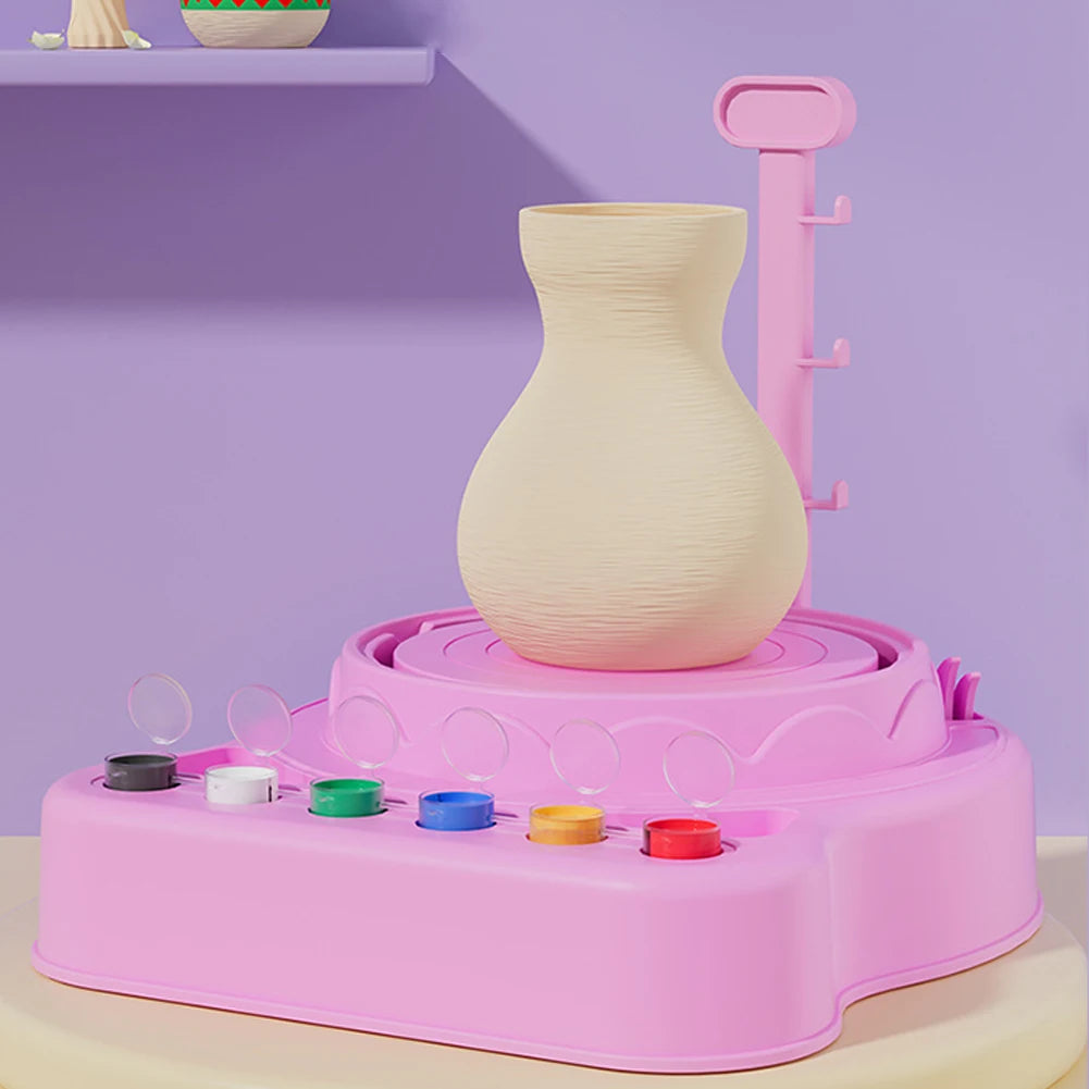 MMOOKA MMOOKA Kids Mini Pottery Machine Wheel Kit Electric Pottery Clay Wheel Educational Child-Safe Handicraft Gifts for Kids Aged 8-12MMOOKA.COM