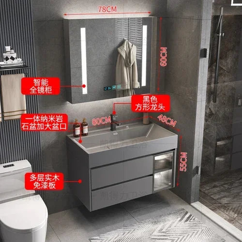 MMOOKA Multipurpose Narrow Bathroom Cabinets Makeup Organizer Makeup Bathroom Cabinets Mirror with Light Banheiro Furniture YX50BC