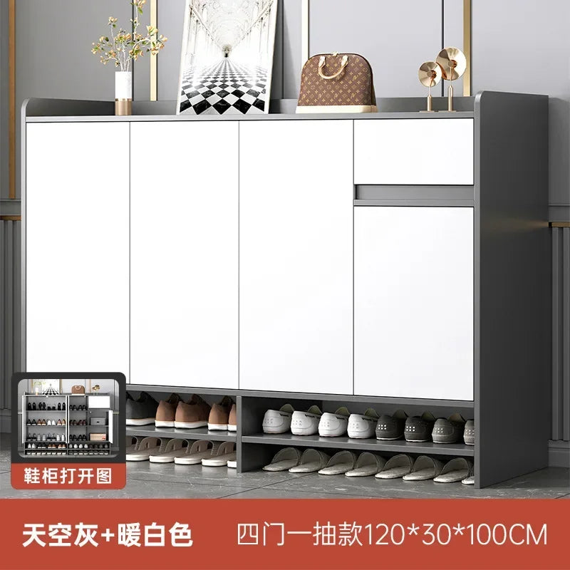 MMOOKA Entrance Shoe Cabinet Light Luxury Home Entrance Shoe Rack Large Capacity Multi-layer Entrance Cabinet Balcony Storage Locker