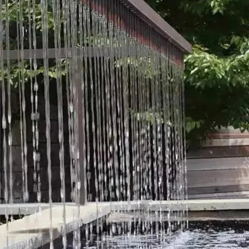 ANTNX Custom. Curtain of Rain Stainless Steel Waterfall Outlet Rockery Flowing Overlapping Curtain Wall Running Wate ANTNX.COM