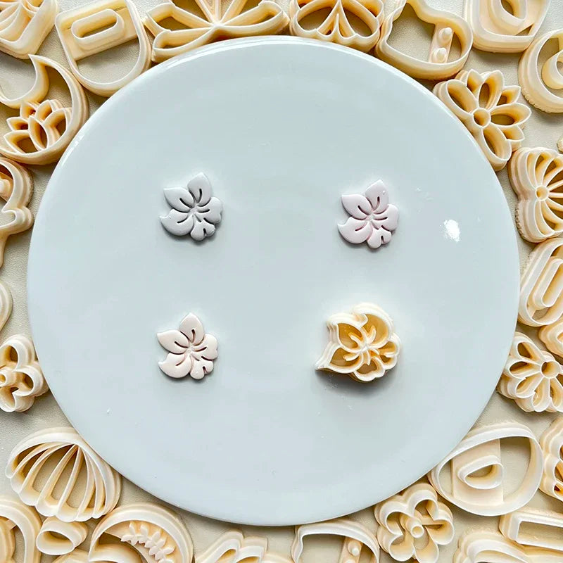 MMOOKA MMOOKA Flower Soft Pottery Earrings Polymer Clay Cutter Hollow Geometric Pattern Mold DIY Ceramic Earrings Jewelry Pendants Clay ToolsMMOOKA.COM