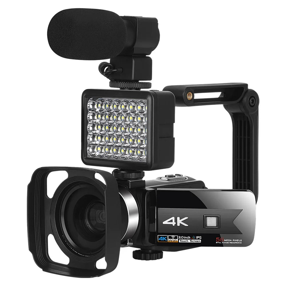 MMOOKA 2025 Outdoor Video Camcorder WiFi IR Night Vision 56MP Fill Light Touch Vlogging For Tiktok Youbute Webcam Camera Recorder