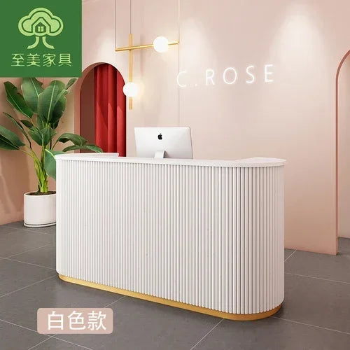 MMOOKA Clothing Store Small Cashier Beauty Light Luxury Bar Counter Arc Front Desk Reception Desk Commercial