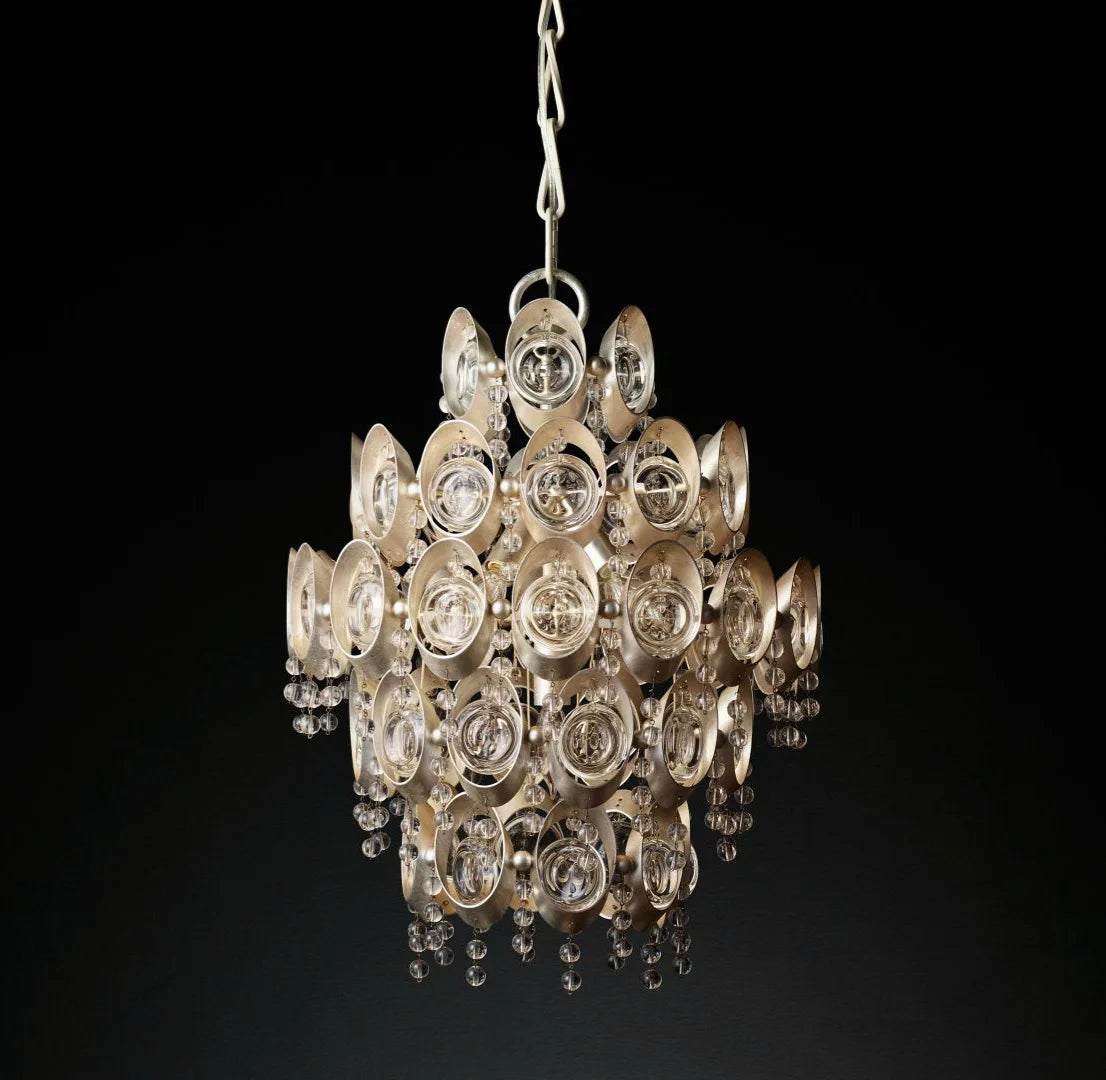 Simple copper crystal chandelier personality designer sales department villa lobby lamp solid anti-corrosion living room light