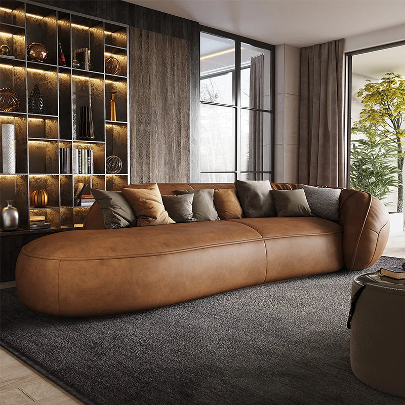 Simple modern sofa technology cloth Italian light luxury fabric inline Nordic sofa living room combination