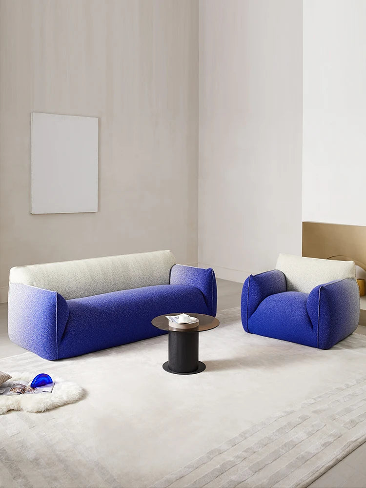 Single sofa chair, blue fat living room, minimalist designer, creative personality, lazy sofa