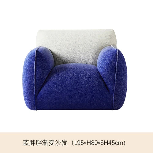 Single sofa chair, blue fat living room, minimalist designer, creative personality, lazy sofa