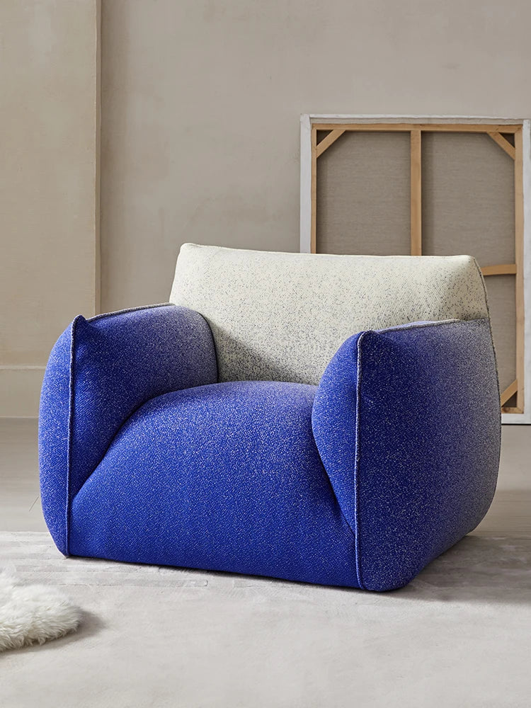 Single sofa chair, blue fat living room, minimalist designer, creative personality, lazy sofa