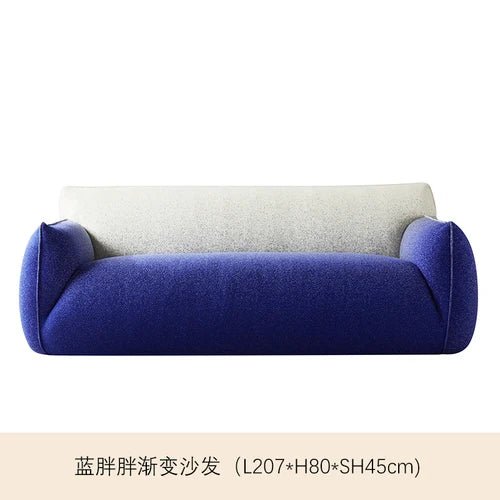 Single sofa chair, blue fat living room, minimalist designer, creative personality, lazy sofa