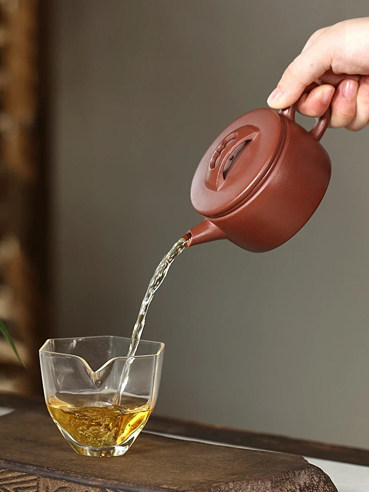 Small Capacity Yixing Purple Clay Pot, Pure Handmade, High Grade Tea Original Mine Bottom Slot, Clear Kung Fu Set, Wide