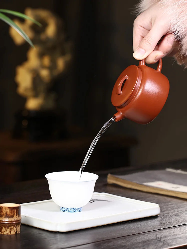 Small Capacity Yixing Purple Clay Pot, Pure Handmade Kung Fu Tea Set, Raw Mineral, Red Mud, Sample One Person