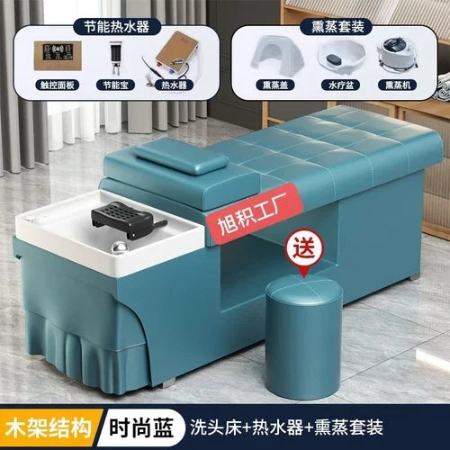 Smart Head Therapy Fumigation Shampoo Chair Hairdressing Beauty Massage Special Water Heater Flat Lying Head Therapy Bed