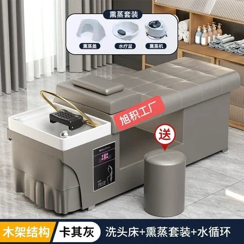 Smart Head Therapy Fumigation Shampoo Chair Hairdressing Beauty Massage Special Water Heater Flat Lying Head Therapy Bed