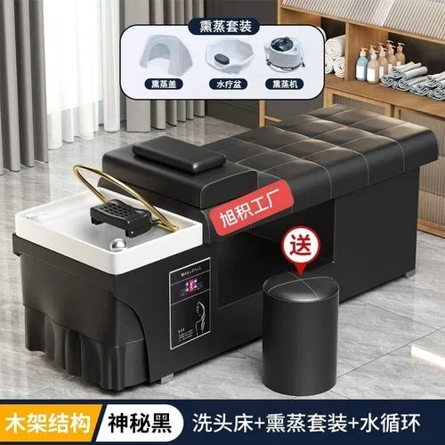 Smart Head Therapy Fumigation Shampoo Chair Hairdressing Beauty Massage Special Water Heater Flat Lying Head Therapy Bed