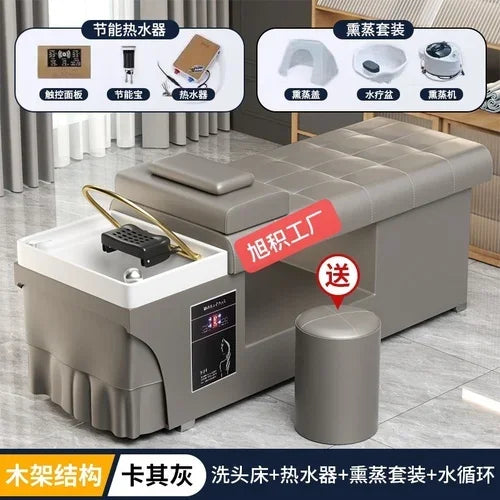 Smart Head Therapy Fumigation Shampoo Chair Hairdressing Beauty Massage Special Water Heater Flat Lying Head Therapy Bed