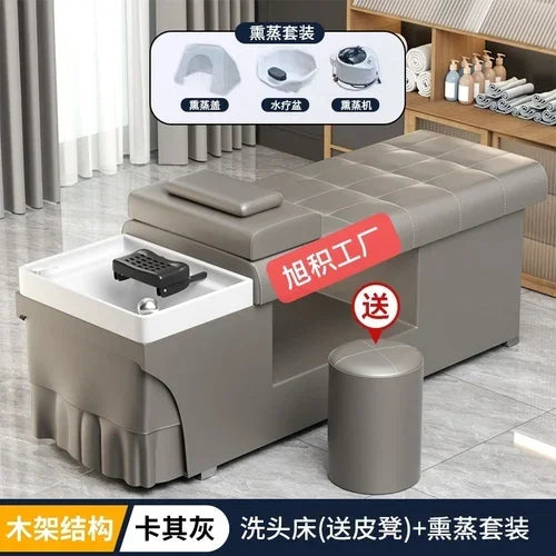 Smart Head Therapy Fumigation Shampoo Chair Hairdressing Beauty Massage Special Water Heater Flat Lying Head Therapy Bed