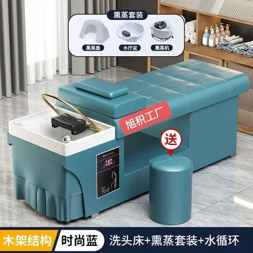 Smart Head Therapy Fumigation Shampoo Chair Hairdressing Beauty Massage Special Water Heater Flat Lying Head Therapy Bed
