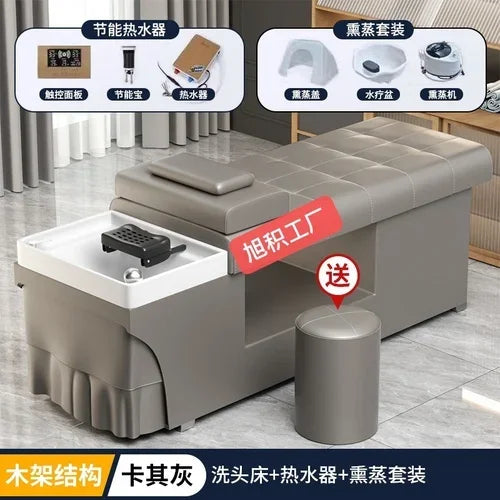 Smart Head Therapy Fumigation Shampoo Chair Hairdressing Beauty Massage Special Water Heater Flat Lying Head Therapy Bed