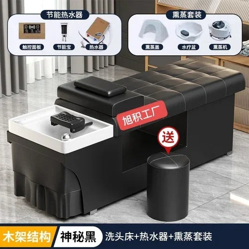 Smart Head Therapy Fumigation Shampoo Chair Hairdressing Beauty Massage Special Water Heater Flat Lying Head Therapy Bed