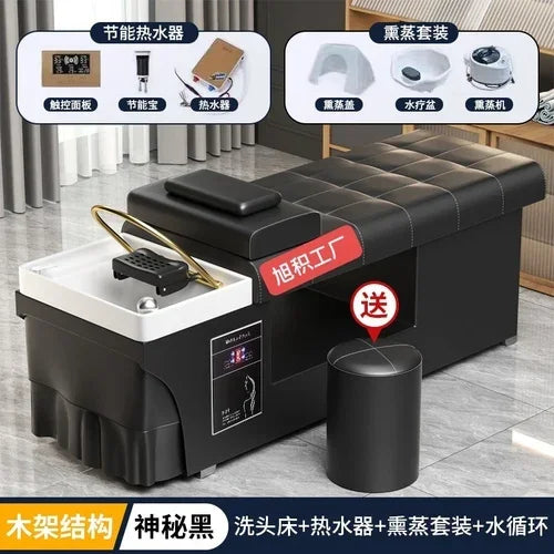 Smart Head Therapy Fumigation Shampoo Chair Hairdressing Beauty Massage Special Water Heater Flat Lying Head Therapy Bed