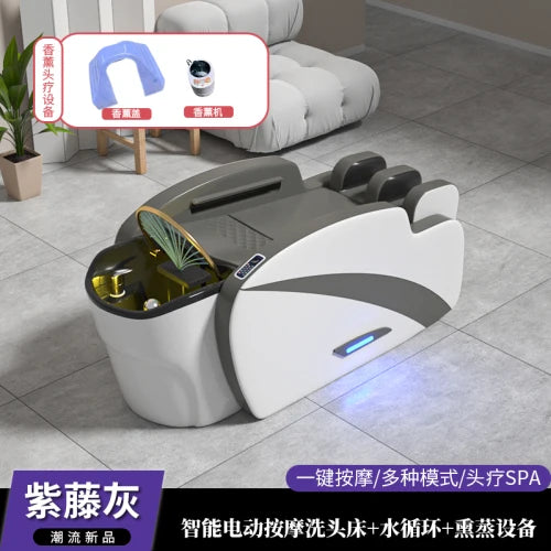 Smart Portable Shampo Chair Ergonomics Massage Head Spa Hair Wash Bed Luxury Therapy Silla Peluqueria Salon Furniture MQ50SC
