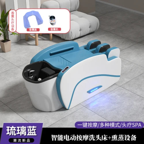 Smart Portable Shampo Chair Ergonomics Massage Head Spa Hair Wash Bed Luxury Therapy Silla Peluqueria Salon Furniture MQ50SC