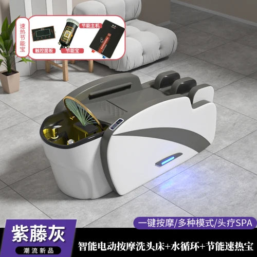 Smart Portable Shampo Chair Ergonomics Massage Head Spa Hair Wash Bed Luxury Therapy Silla Peluqueria Salon Furniture MQ50SC
