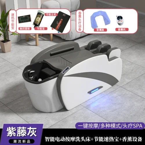Smart Portable Shampo Chair Ergonomics Massage Head Spa Hair Wash Bed Luxury Therapy Silla Peluqueria Salon Furniture MQ50XF