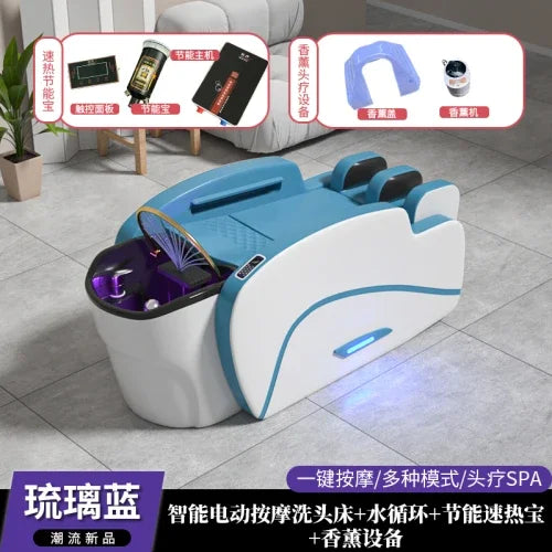 Smart Portable Shampo Chair Ergonomics Massage Head Spa Hair Wash Bed Luxury Therapy Silla Peluqueria Salon Furniture MQ50XF