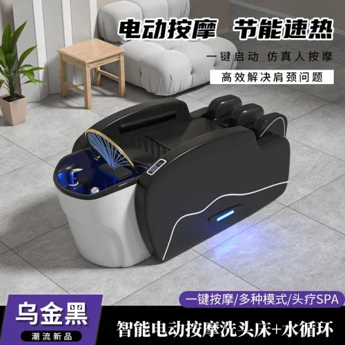 Smart Portable Shampo Chair Ergonomics Massage Head Spa Hair Wash Bed Luxury Therapy Silla Peluqueria Salon Furniture MQ50XF