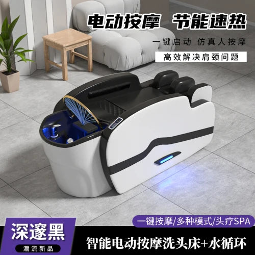 Smart Portable Shampo Chair Ergonomics Massage Head Spa Hair Wash Bed Luxury Therapy Silla Peluqueria Salon Furniture MQ50SC