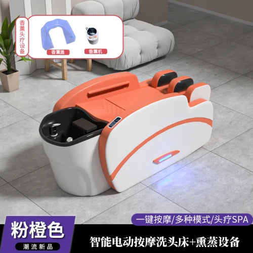 Smart Portable Shampo Chair Ergonomics Massage Head Spa Hair Wash Bed Luxury Therapy Silla Peluqueria Salon Furniture MQ50SC