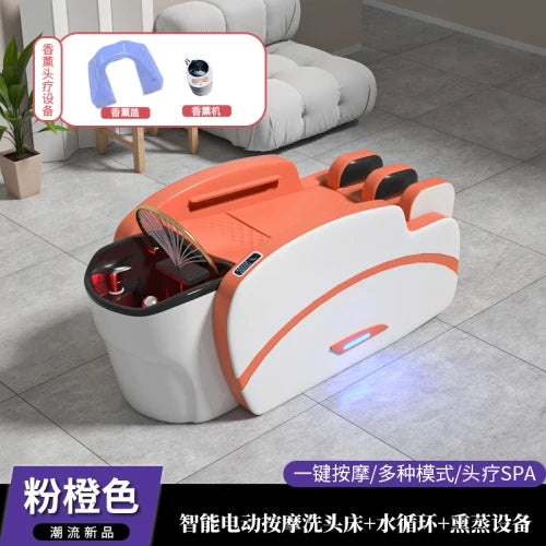 Smart Portable Shampo Chair Ergonomics Massage Head Spa Hair Wash Bed Luxury Therapy Silla Peluqueria Salon Furniture MQ50SC