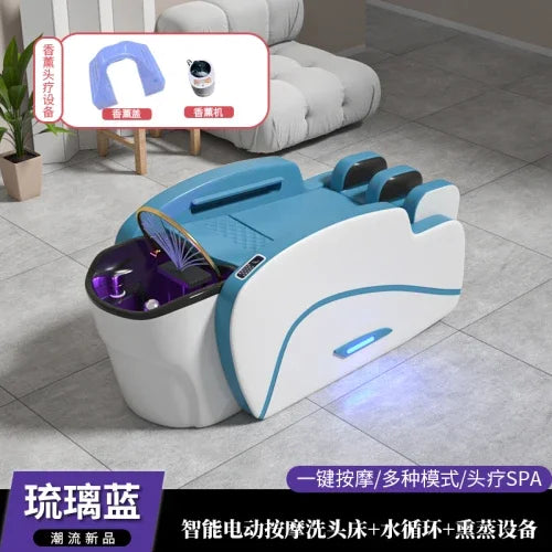Smart Portable Shampo Chair Ergonomics Massage Head Spa Hair Wash Bed Luxury Therapy Silla Peluqueria Salon Furniture MQ50XF