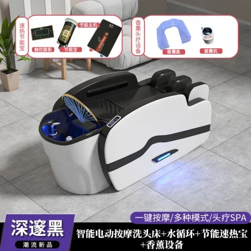 Smart Portable Shampo Chair Ergonomics Massage Head Spa Hair Wash Bed Luxury Therapy Silla Peluqueria Salon Furniture MQ50XF