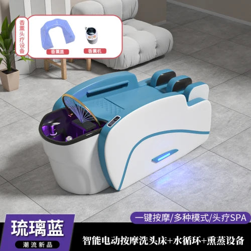Smart Portable Shampo Chair Ergonomics Massage Head Spa Hair Wash Bed Luxury Therapy Silla Peluqueria Salon Furniture MQ50SC
