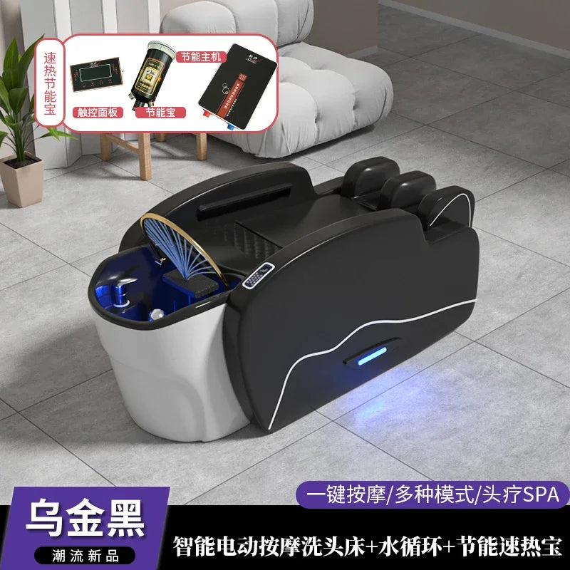 Smart Portable Shampo Chair Ergonomics Massage Head Spa Hair Wash Bed Luxury Therapy Silla Peluqueria Salon Furniture MQ50XF