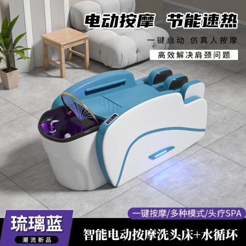 Smart Portable Shampo Chair Ergonomics Massage Head Spa Hair Wash Bed Luxury Therapy Silla Peluqueria Salon Furniture MQ50SC