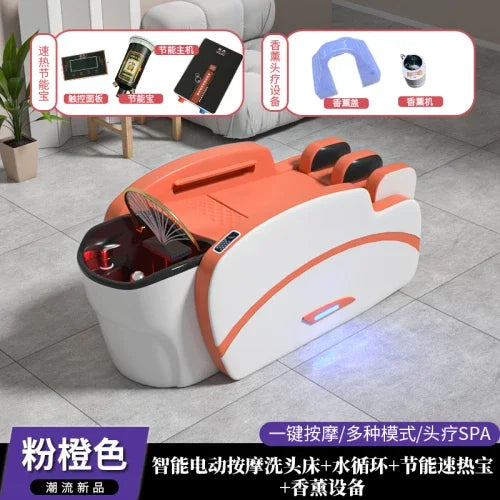 Smart Portable Shampo Chair Ergonomics Massage Head Spa Hair Wash Bed Luxury Therapy Silla Peluqueria Salon Furniture MQ50XF